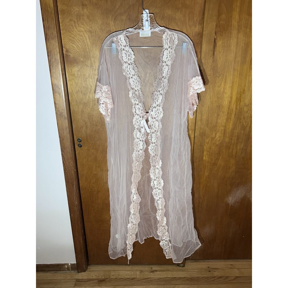 Roman Women Pink Lace Robe Size 1X